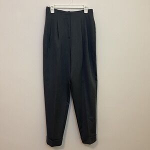 Womens Vintage High Rise Pleated Pants Gray Size M 28x30 Made in USA LaBelle
